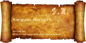 Vargyas Marcell névjegykártya